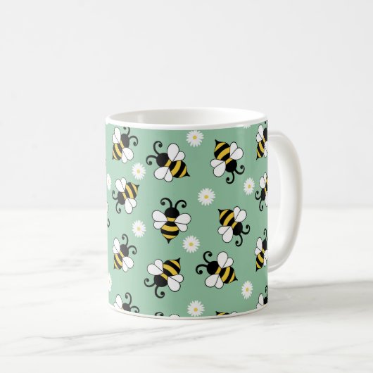 Niedliche Bienen und Blume Kaffeetasse (VorderseiteRechts)