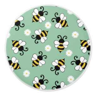 Niedliche Bienen und Blume Keramikknauf