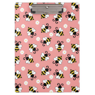 Niedliche Bienen und Blume Klemmbrett