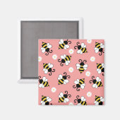 Niedliche Bienen und Blume Magnet (Vorderseite/Rückseite)