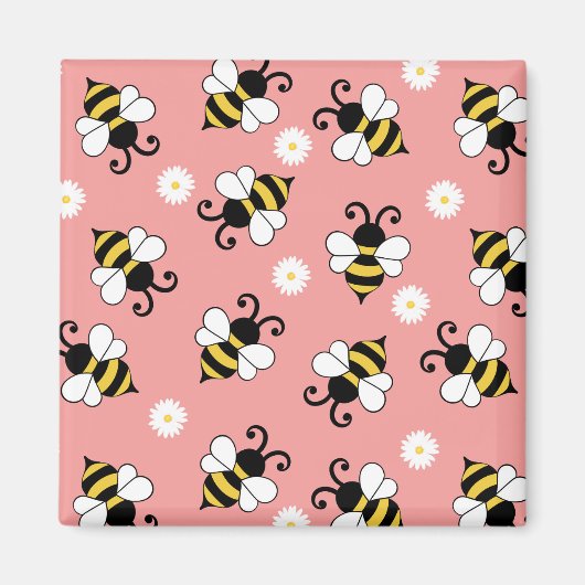 Niedliche Bienen und Blume Magnet (Vorne)