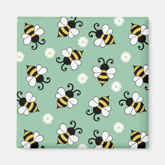 Niedliche Bienen und Blume Magnet (Vorne)