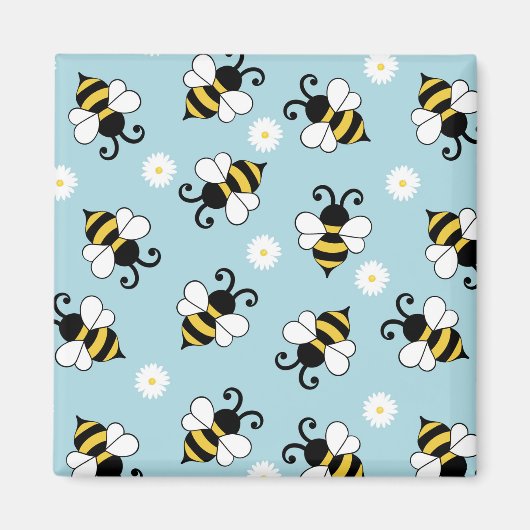 Niedliche Bienen und Blume Magnet (Vorne)