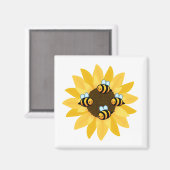 Niedliche Bienen und Blume Magnet (Vorderseite/Rückseite)