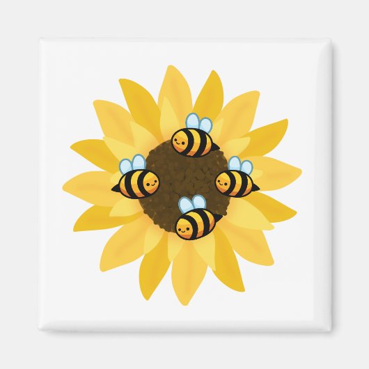 Niedliche Bienen und Blume Magnet (Vorne)