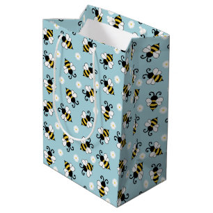 Niedliche Bienen und Blume Mittlere Geschenktüte