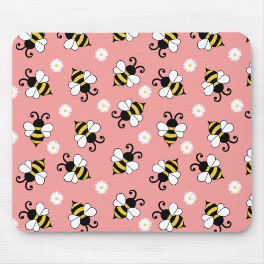 Niedliche Bienen und Blume Mousepad (Vorne)