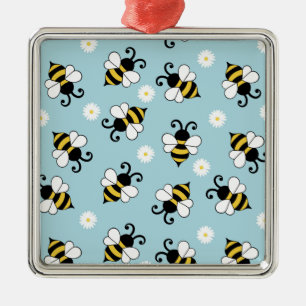 Niedliche Bienen und Blume Ornament Aus Metall
