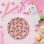 Niedliche Bienen und Blume Pappteller (Party)