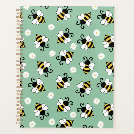 Niedliche Bienen und Blume Planer (Vorderseite)