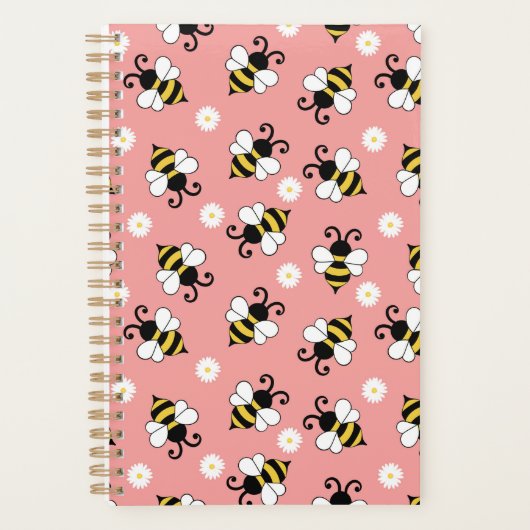 Niedliche Bienen und Blume Planer (Vorderseite)