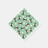 Niedliche Bienen und Blume Serviette (Ecke)