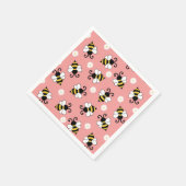 Niedliche Bienen und Blume Serviette (Ecke)