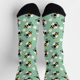 Niedliche Bienen und Blume Socken