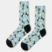 Niedliche Bienen und Blume Socken (Linkes Detail)