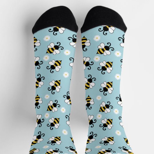 Niedliche Bienen und Blume Socken (Oben)