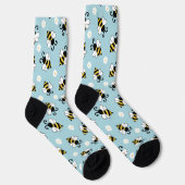 Niedliche Bienen und Blume Socken (Rechts)