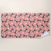 Niedliche Bienen und Blume Strandtuch (Vorderseite)