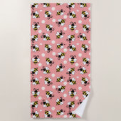 Niedliche Bienen und Blume Strandtuch (Vorderseite)