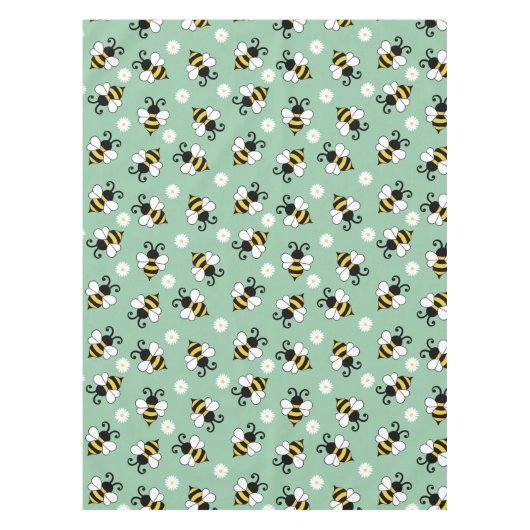 Niedliche Bienen und Blume Tischdecke (Vorderseite)