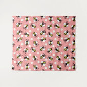 Niedliche Bienen und Blume Wandteppich (Vorderseite (Horizontal))