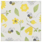 Niedliche Bienen und Blumenmuster Stoff (Nahaufnahme)