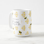 Niedliche Bienen- und Honigwabendusche Kaffeetasse (Vorderseite Links)