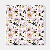 Niedliche Bienen und Regenbogen Magnet (Vorne)