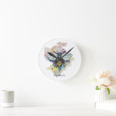 Niedliche Bienen- und Regenbogen-Wash-Square-Uhr Runde Wanduhr (Zuhause)