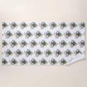 Niedliche Bienen- und Regenbogenhandtuch Strandtuch (Vorderseite)