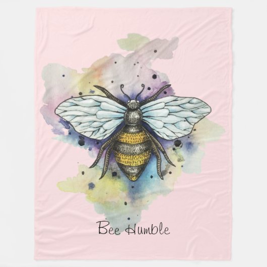 Niedliche Bienen- und Regenbogenhaut Fleece Blanke (Vorderseite)