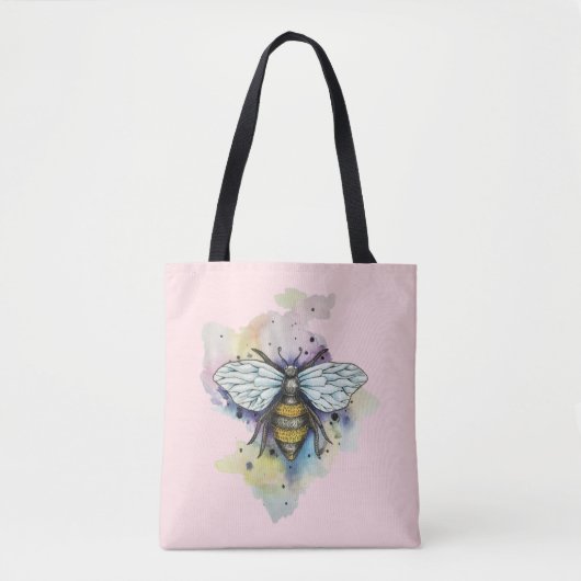Niedliche Bienen- und Regenbogenwaschbeutel Tasche (Vorderseite)