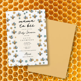Niedliche Bienen und Wildblumen Mama als Baby-Dusc Einladung