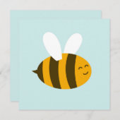 Niedliche Bienenart Cartoon Einladung (Vorne/Hinten)