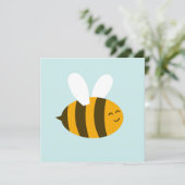 Niedliche Bienenart Cartoon Einladung (Stehend Vorderseite)