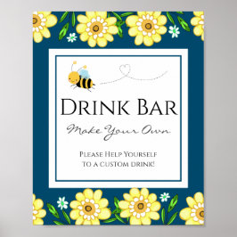 Niedliche BienenBaby-Dusche Custom Drink Bar Party Poster