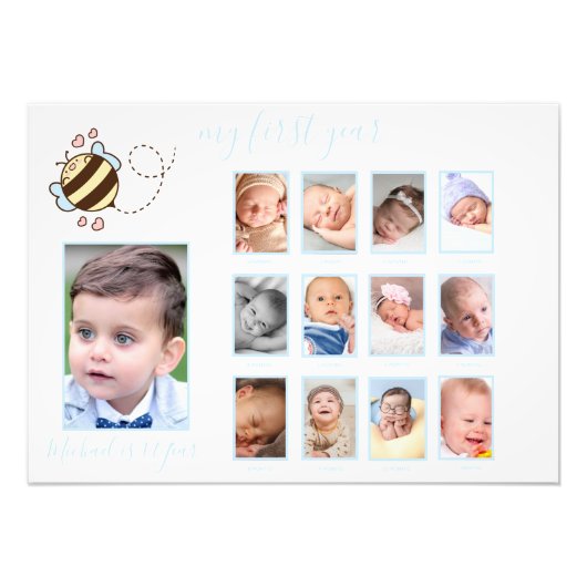 Niedliche Bienenbaby mein erstes Foto-Wanddekor Fotodruck (Vorne)