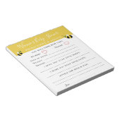 Niedliche Bienenberatung und Vorhersagen Kinderspi Notizblock (angewinkelt)