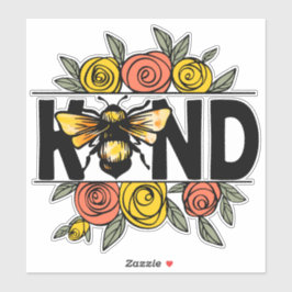 Niedliche Bienenblüte mit orangefarbenen gelben Bl Aufkleber