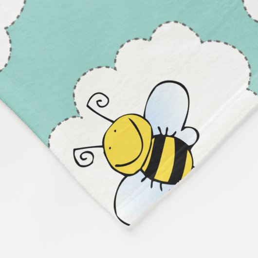Niedliche Bienenflocken Fleecedecke (Ecke)