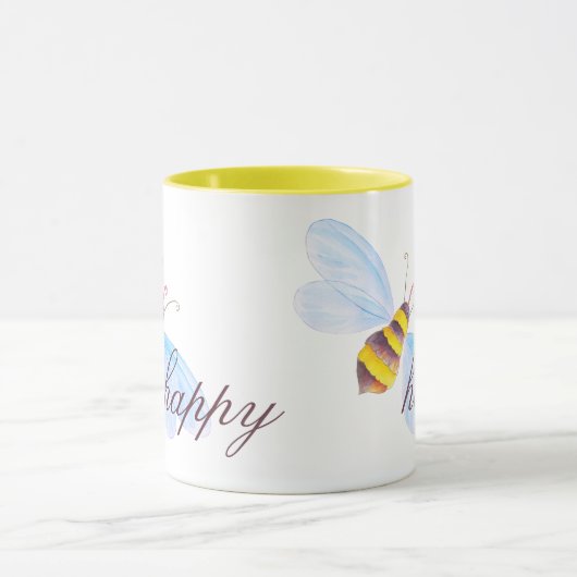 Niedliche Bienengelbbraun oder Sondertext Tasse (Zentrum)