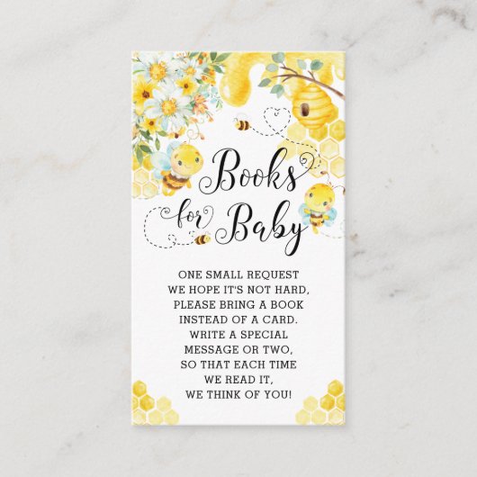 Niedliche Bienengelbe Blumenduschbücher für Baby Begleitkarte (Vorderseite)