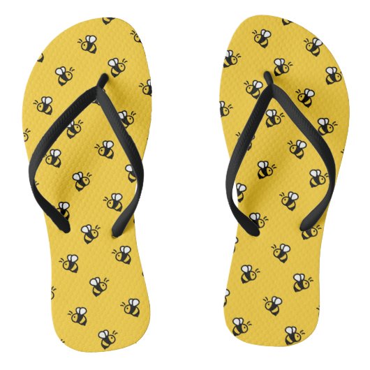 Niedliche Bienengelbe Flip Flops Badesandalen (Fußbett)