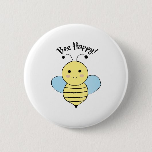 Niedliche Bienenglücklichkeit Button (Vorderseite)
