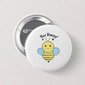 Niedliche Bienenglücklichkeit Button (Vorne & Hinten)