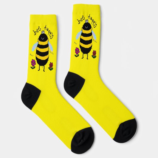 Niedliche Bienenglücksocken Socken (Rechts)