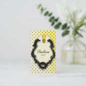 Niedliche Bienenkarte Polka Dot Visitenkarte (Stehend Vorderseite)