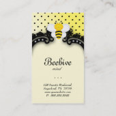 Niedliche Bienenkarte Polka Dot Visitenkarte (Rückseite)