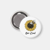 Niedliche BienenKind Sonnenblume Magnet (Vorderseite/Rückseite)