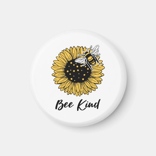 Niedliche BienenKind Sonnenblume Magnet (Vorne)